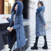 2022 Winter new Korean-style slim-fit hooded mid-length down cotton-padded jacket for women, two-sided cotton-padded jacket for women Application Scenario